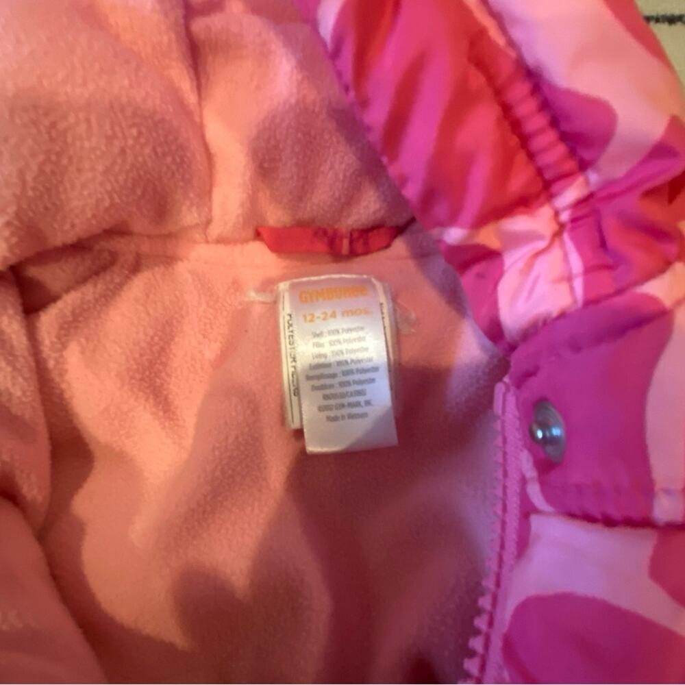 Pink Heart Pattern Kids Jacket - Picture 2 of 3
